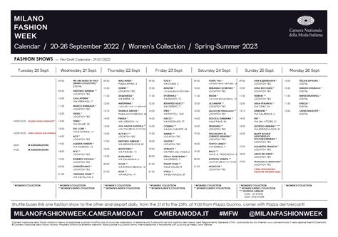 fashion week 2023 schedule